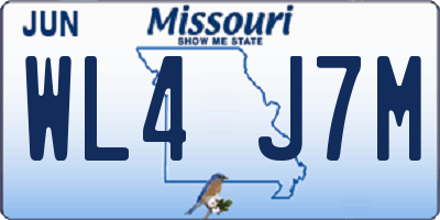 MO license plate WL4J7M