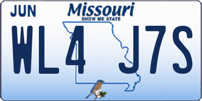 MO license plate WL4J7S