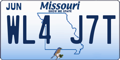 MO license plate WL4J7T