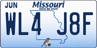 MO license plate WL4J8F