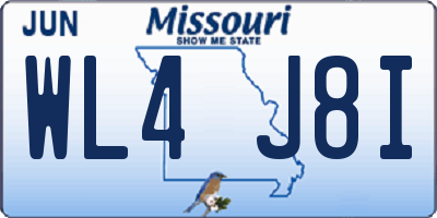 MO license plate WL4J8I