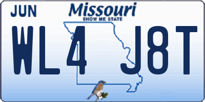 MO license plate WL4J8T