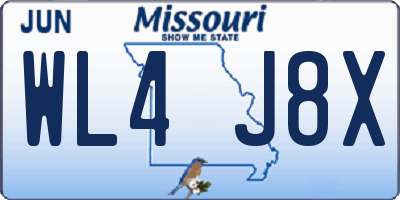 MO license plate WL4J8X