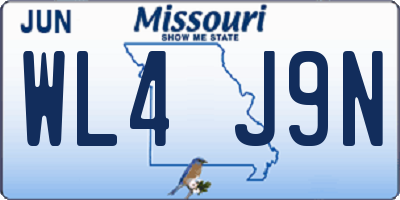 MO license plate WL4J9N