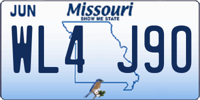 MO license plate WL4J9O