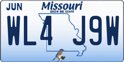 MO license plate WL4J9W