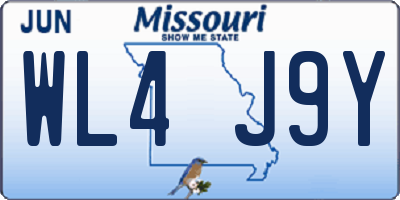 MO license plate WL4J9Y