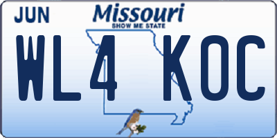 MO license plate WL4K0C