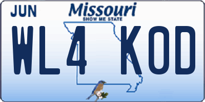 MO license plate WL4K0D