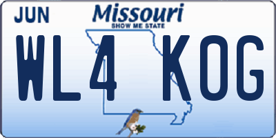 MO license plate WL4K0G