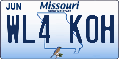 MO license plate WL4K0H