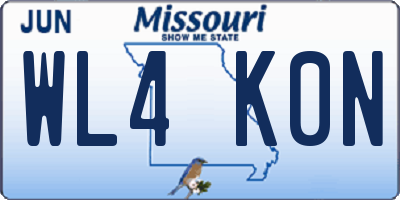 MO license plate WL4K0N