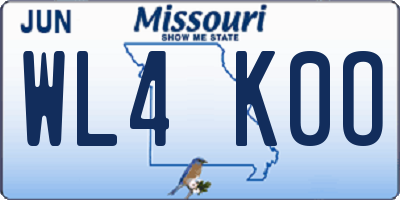 MO license plate WL4K0O