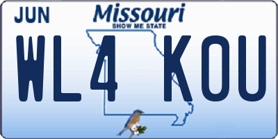 MO license plate WL4K0U