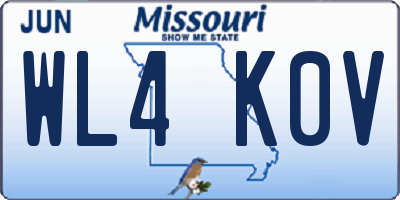 MO license plate WL4K0V
