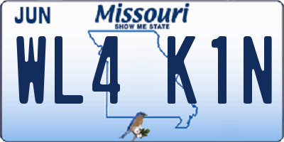 MO license plate WL4K1N