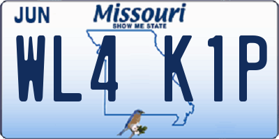 MO license plate WL4K1P
