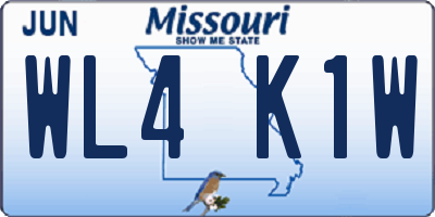 MO license plate WL4K1W