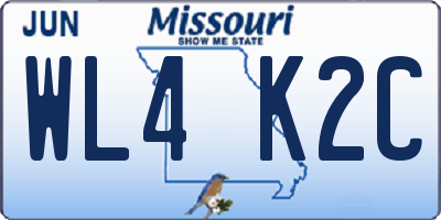 MO license plate WL4K2C