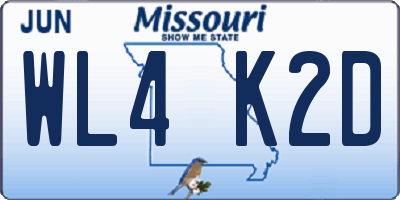 MO license plate WL4K2D