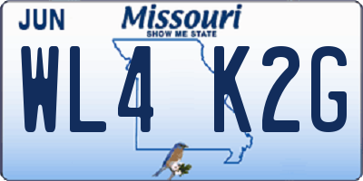 MO license plate WL4K2G