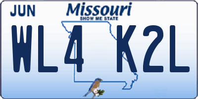 MO license plate WL4K2L