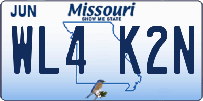 MO license plate WL4K2N