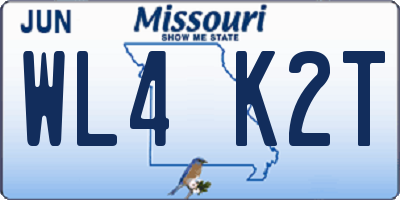 MO license plate WL4K2T