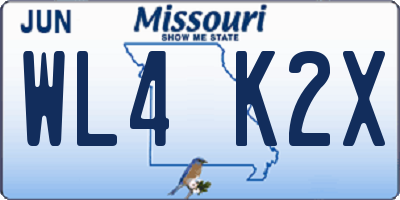 MO license plate WL4K2X