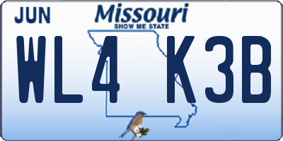 MO license plate WL4K3B