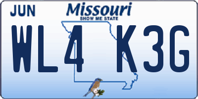 MO license plate WL4K3G