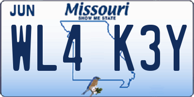 MO license plate WL4K3Y