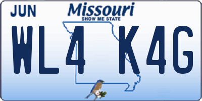 MO license plate WL4K4G