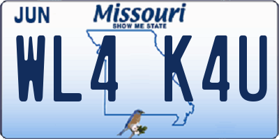 MO license plate WL4K4U