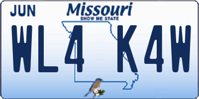 MO license plate WL4K4W
