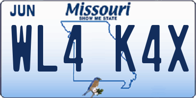 MO license plate WL4K4X
