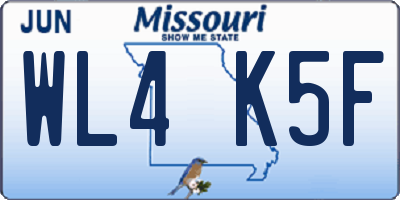 MO license plate WL4K5F