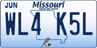 MO license plate WL4K5L