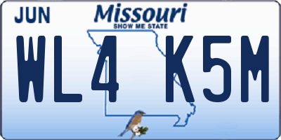 MO license plate WL4K5M