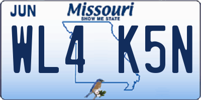 MO license plate WL4K5N