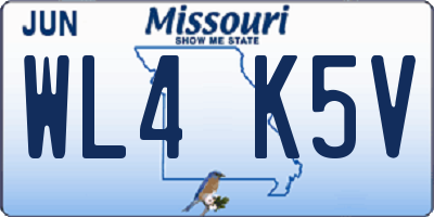 MO license plate WL4K5V