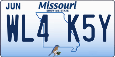 MO license plate WL4K5Y