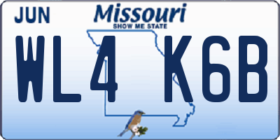 MO license plate WL4K6B