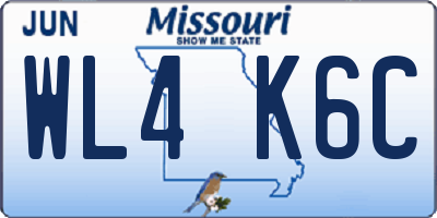 MO license plate WL4K6C
