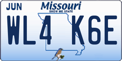 MO license plate WL4K6E