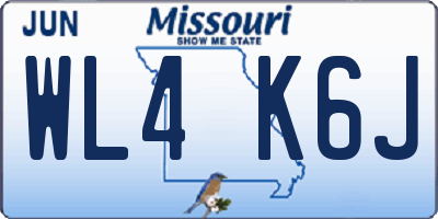 MO license plate WL4K6J
