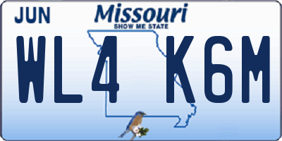 MO license plate WL4K6M
