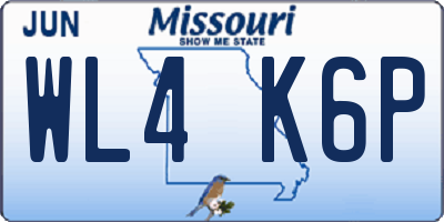 MO license plate WL4K6P