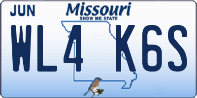 MO license plate WL4K6S