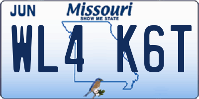 MO license plate WL4K6T